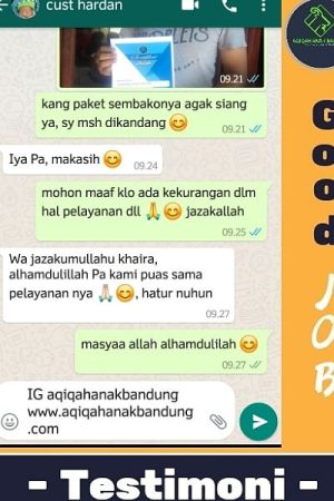 Testimoni pelanggan melaui pesan WhatsApp